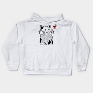 Cats Brighten Up My Heart (Black) Kids Hoodie